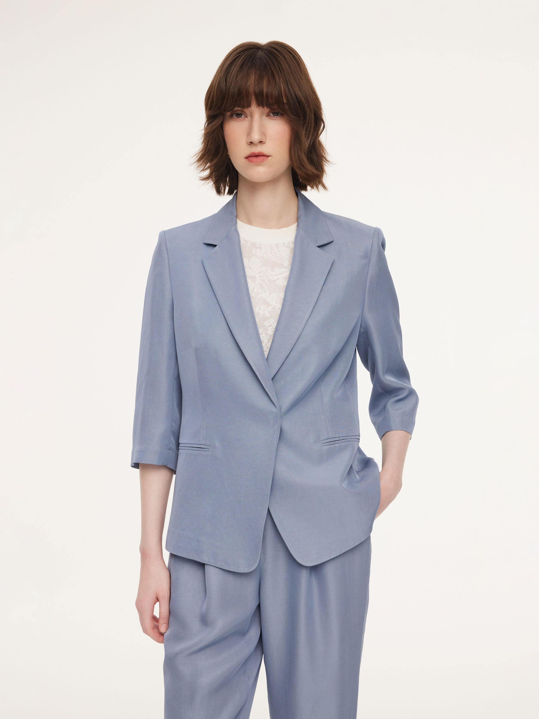 Women's Jacket Made from a Blend of Acetate, Tencel, and Linen