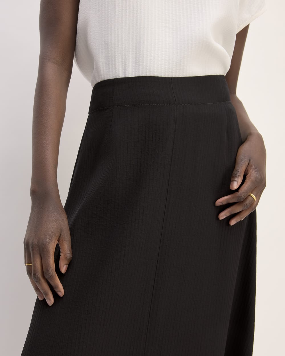 Mini Jacquard Slip Skirt | Black