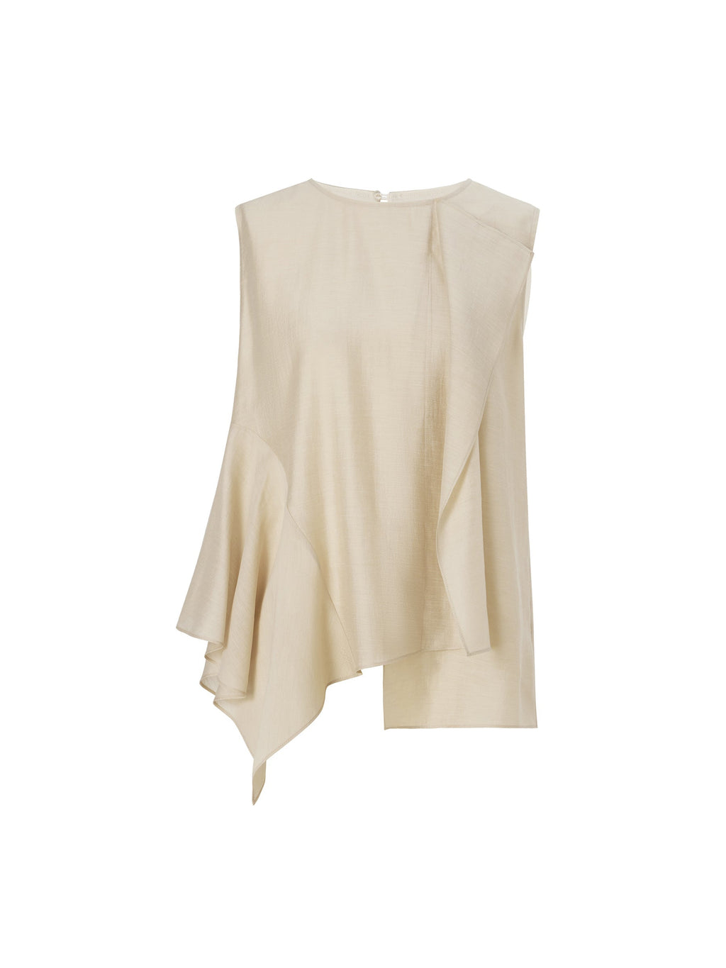 Women's top with ruffles made of lyocell blend