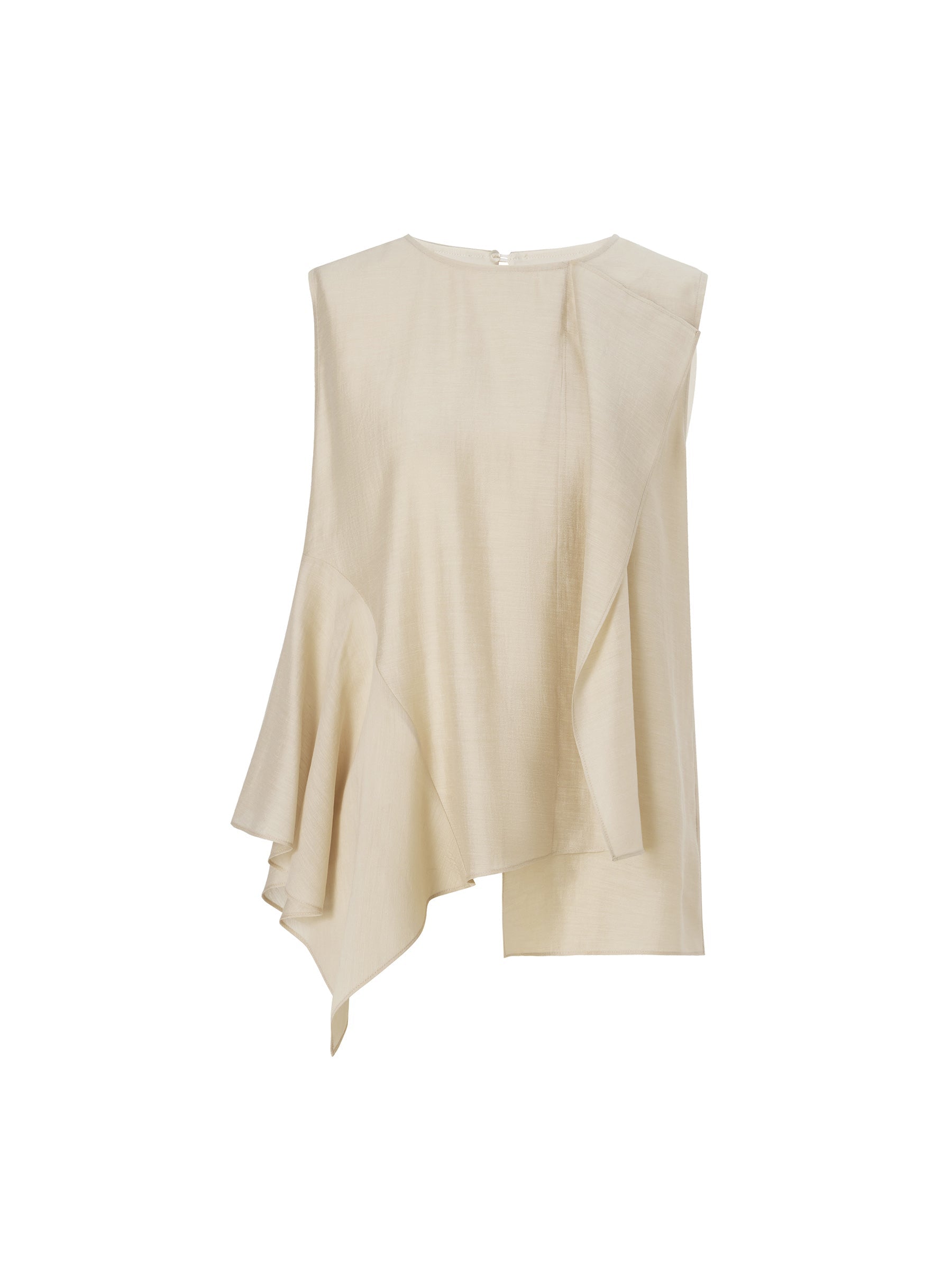 Women's top with ruffles made of lyocell blend