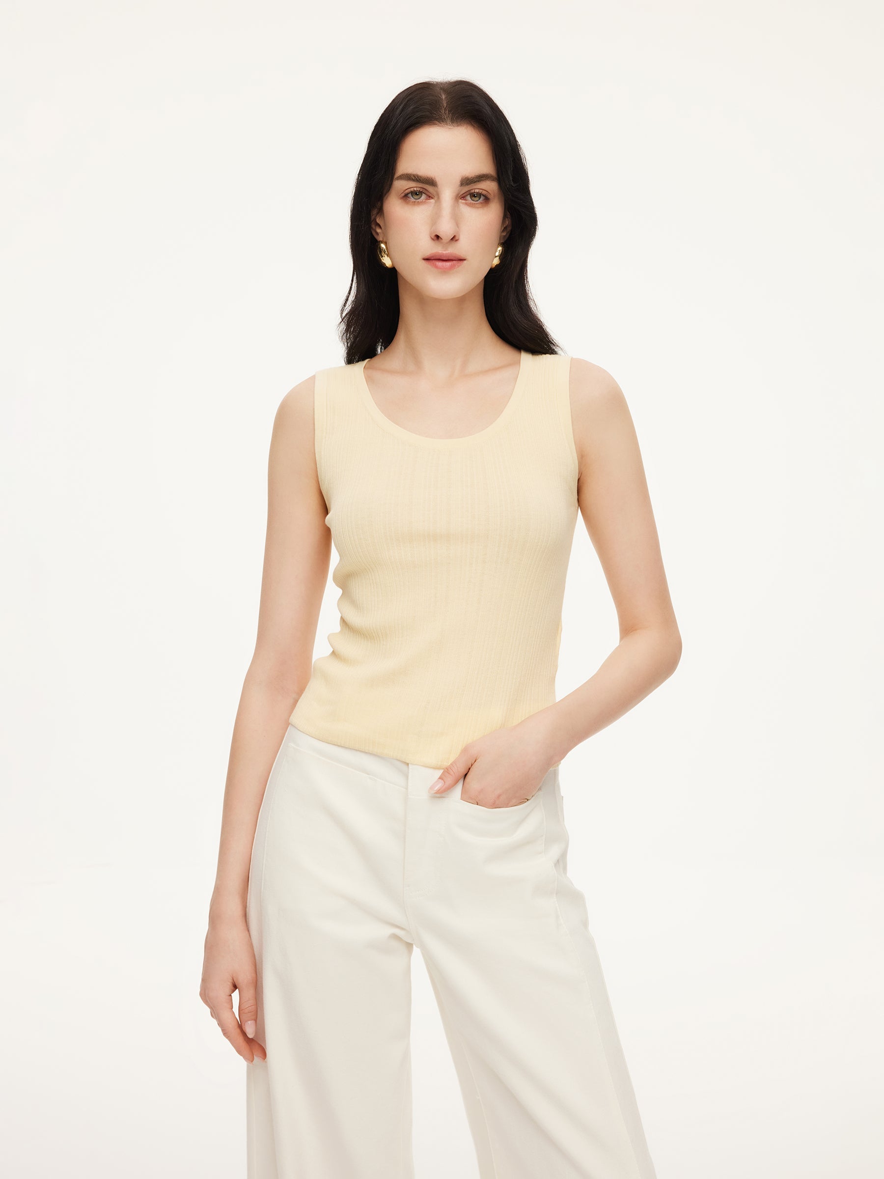 Women's Cotton Top with Mulberry Silk