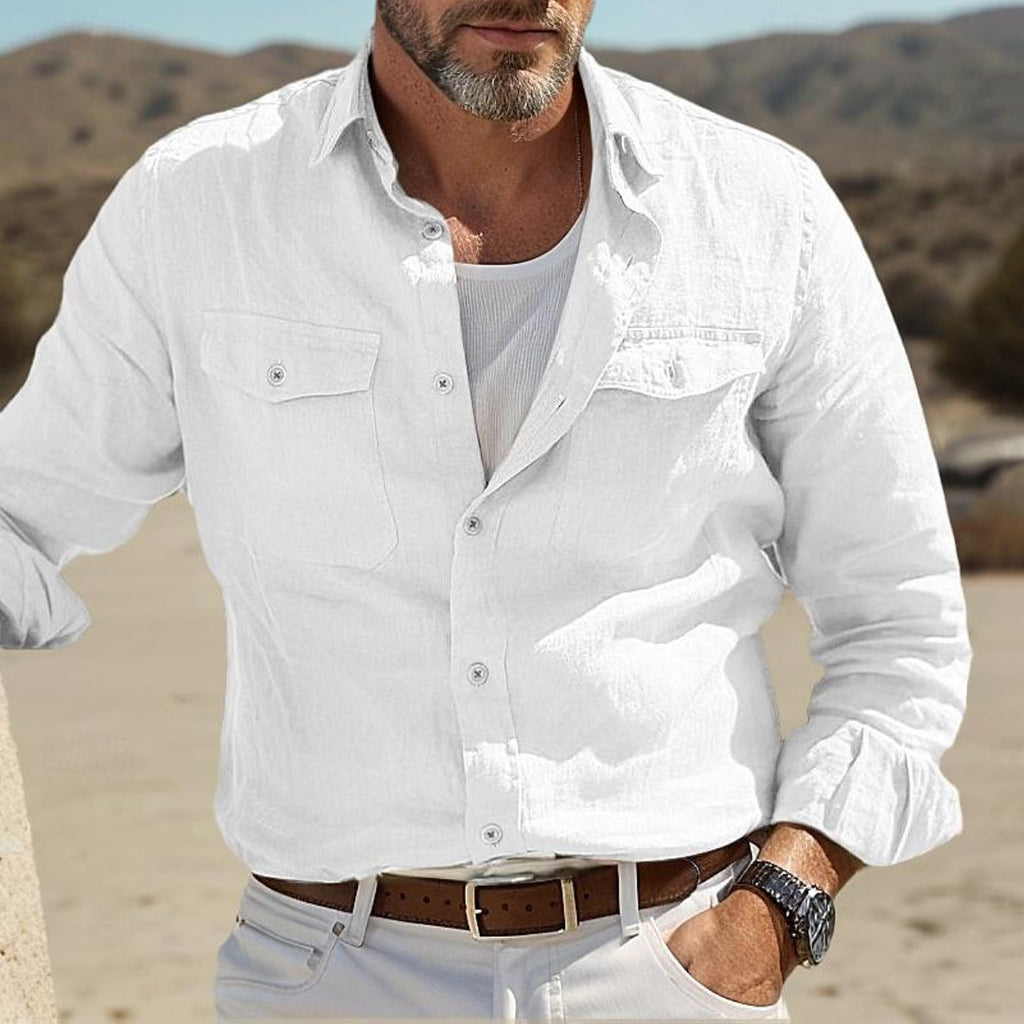 Isak | Solid Color Shirt with Chest Pocket