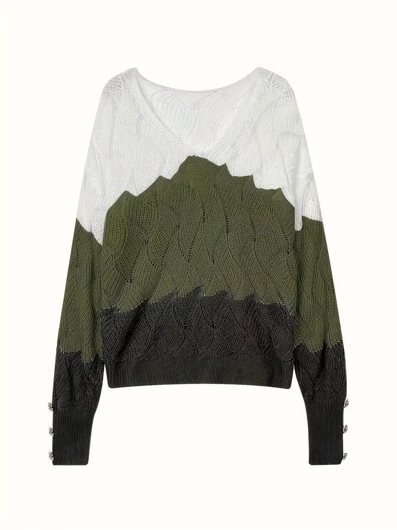 Renilda | Elegant Knit Sweater with V-Neck