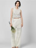 Cotton Top with Openings and Pants - Two-Piece Set
