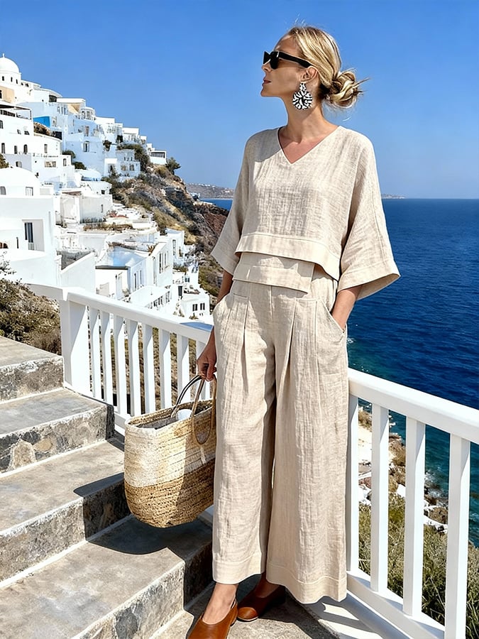 Elvira | Two-Piece Set with Top and Wide Pants