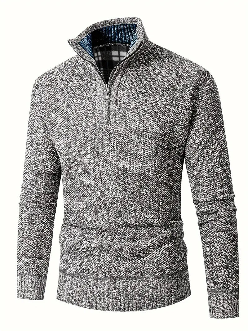 Ingram - Casual Pullover with Stand-Up Collar and Quarter-Zip