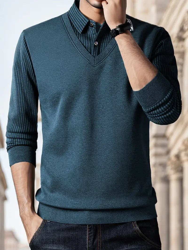 Leroy - Casual Sweater with Long Sleeves in Knit