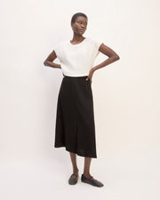 Mini Jacquard Slip Skirt | Black