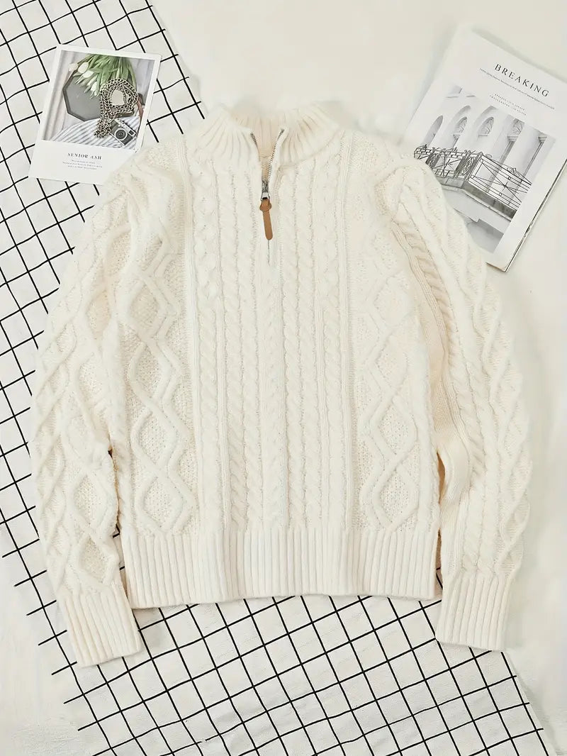 Rabada | Pullover with Half Zipper and Stand-Up Collar