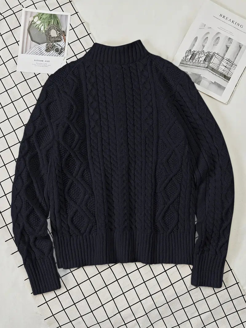 Rabada | Pullover with Half Zipper and Stand-Up Collar