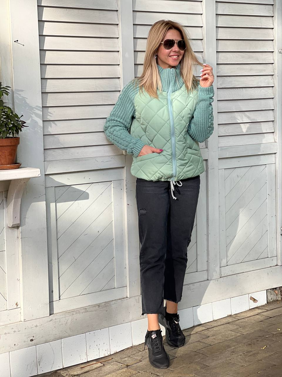 Women's Cardigan – Patchwork Design, Casual & Comfortable