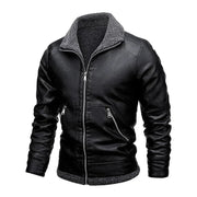 Elegant Fleece-Leather Jacket