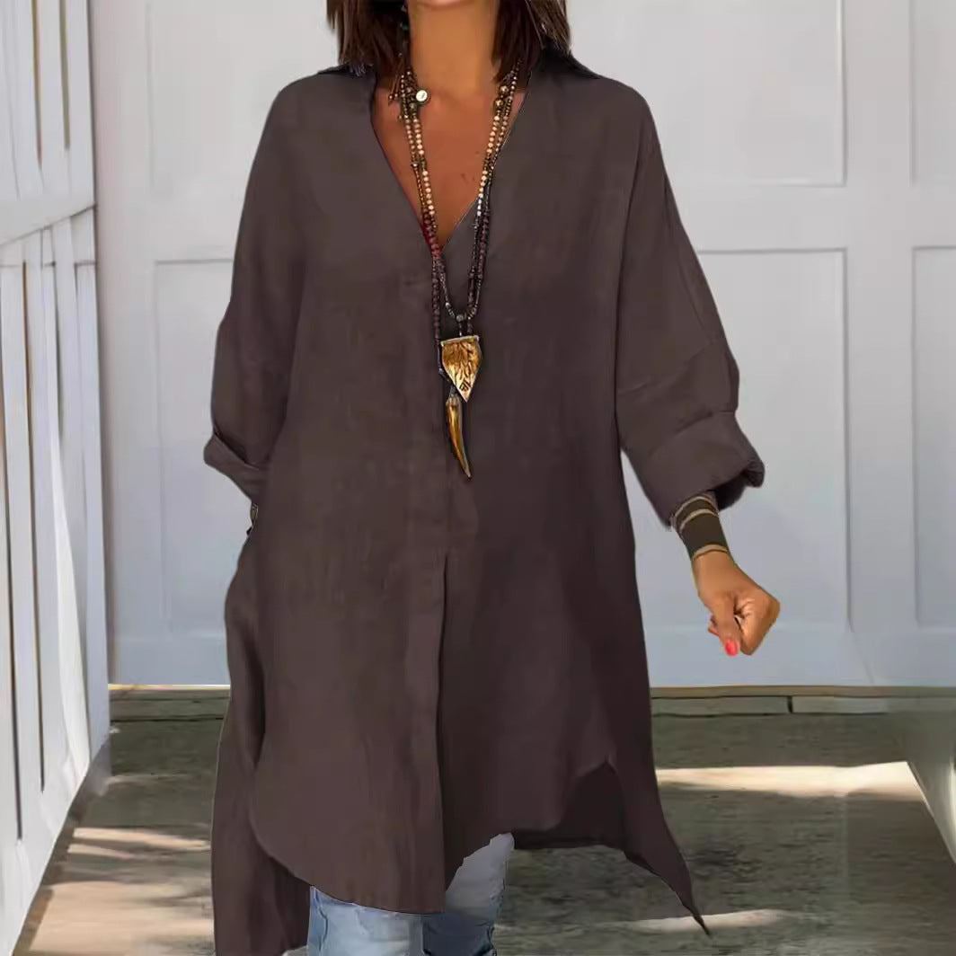 White Long Shirt in Oversized Look