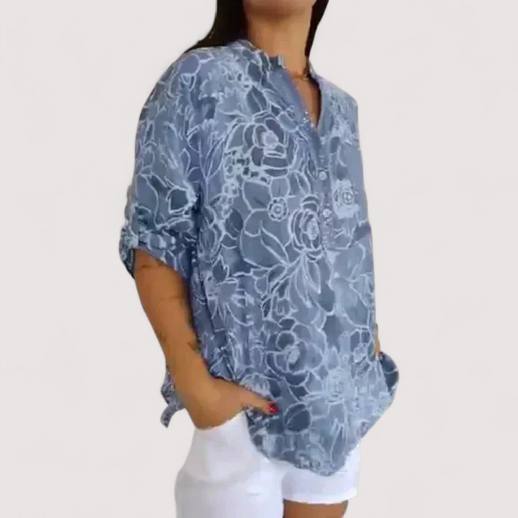 Tumascha Women's Blouse – With Floral Pattern, Light & Comfortable