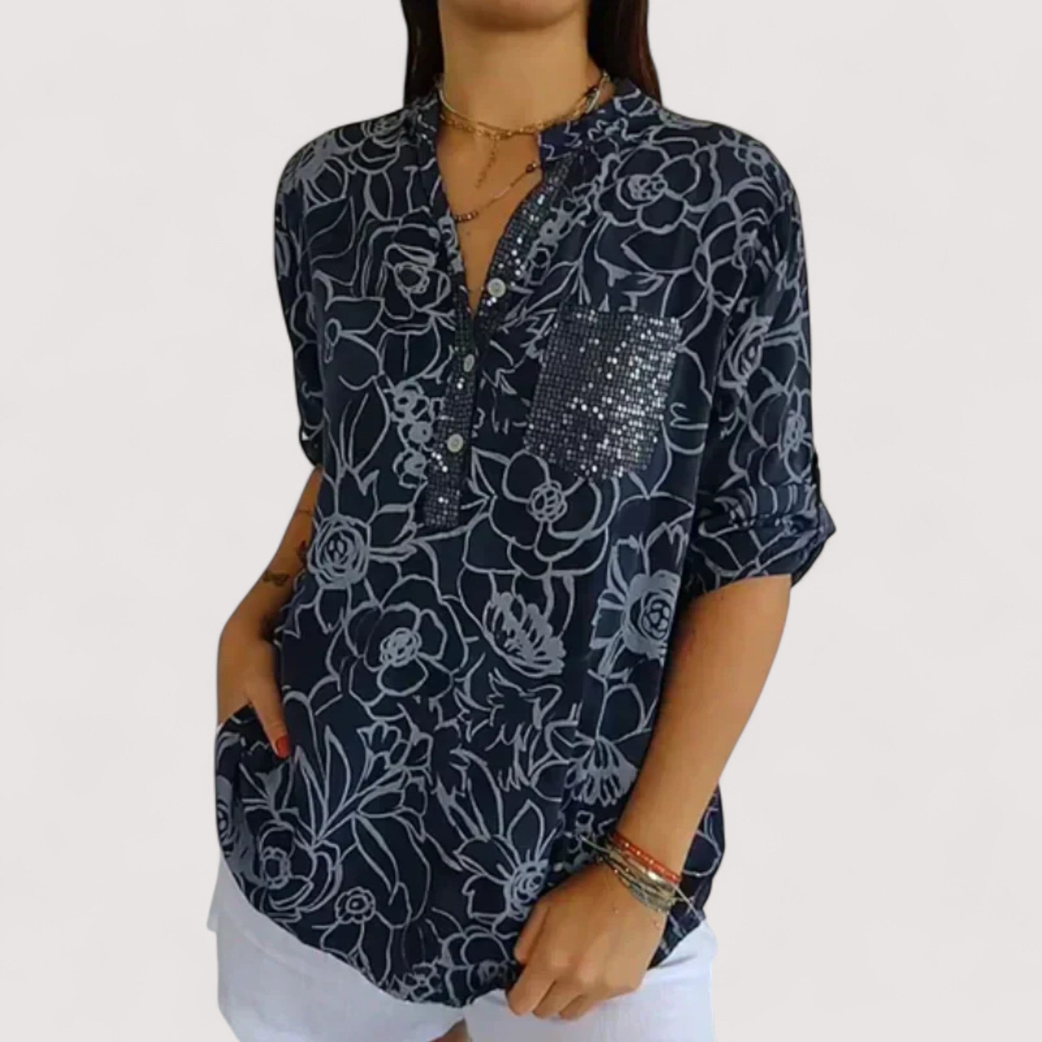 Tumascha Women's Blouse – With Floral Pattern, Light & Comfortable