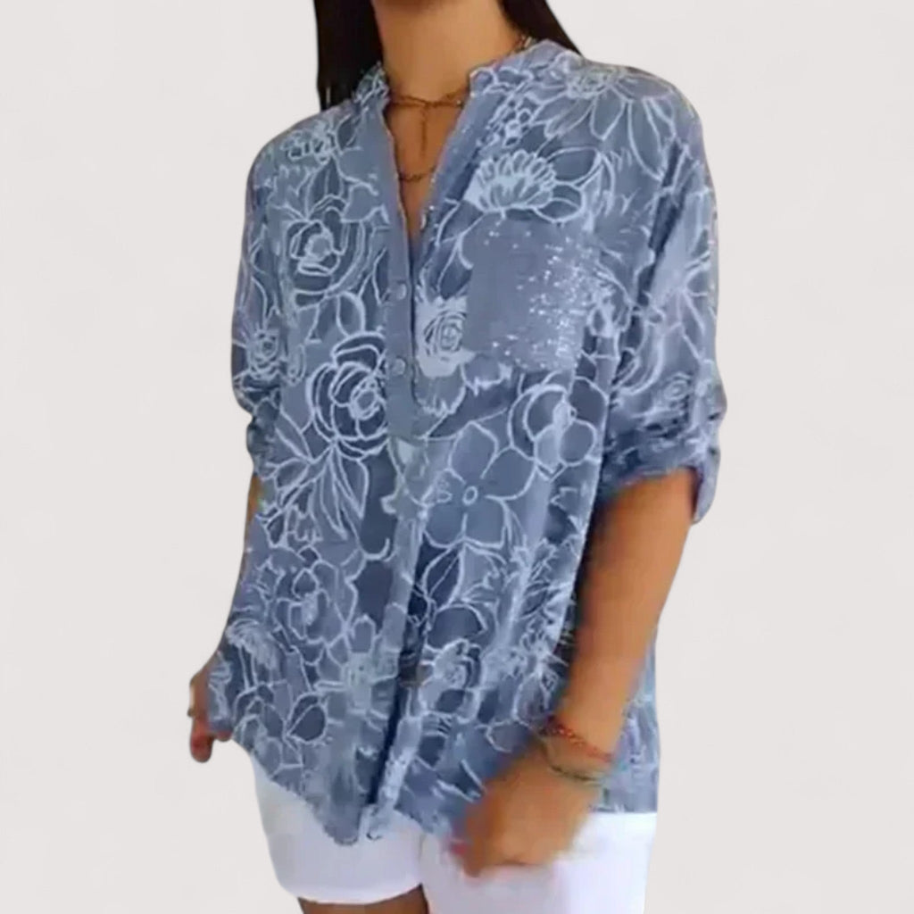 Tumascha Women's Blouse – With Floral Pattern, Light & Comfortable