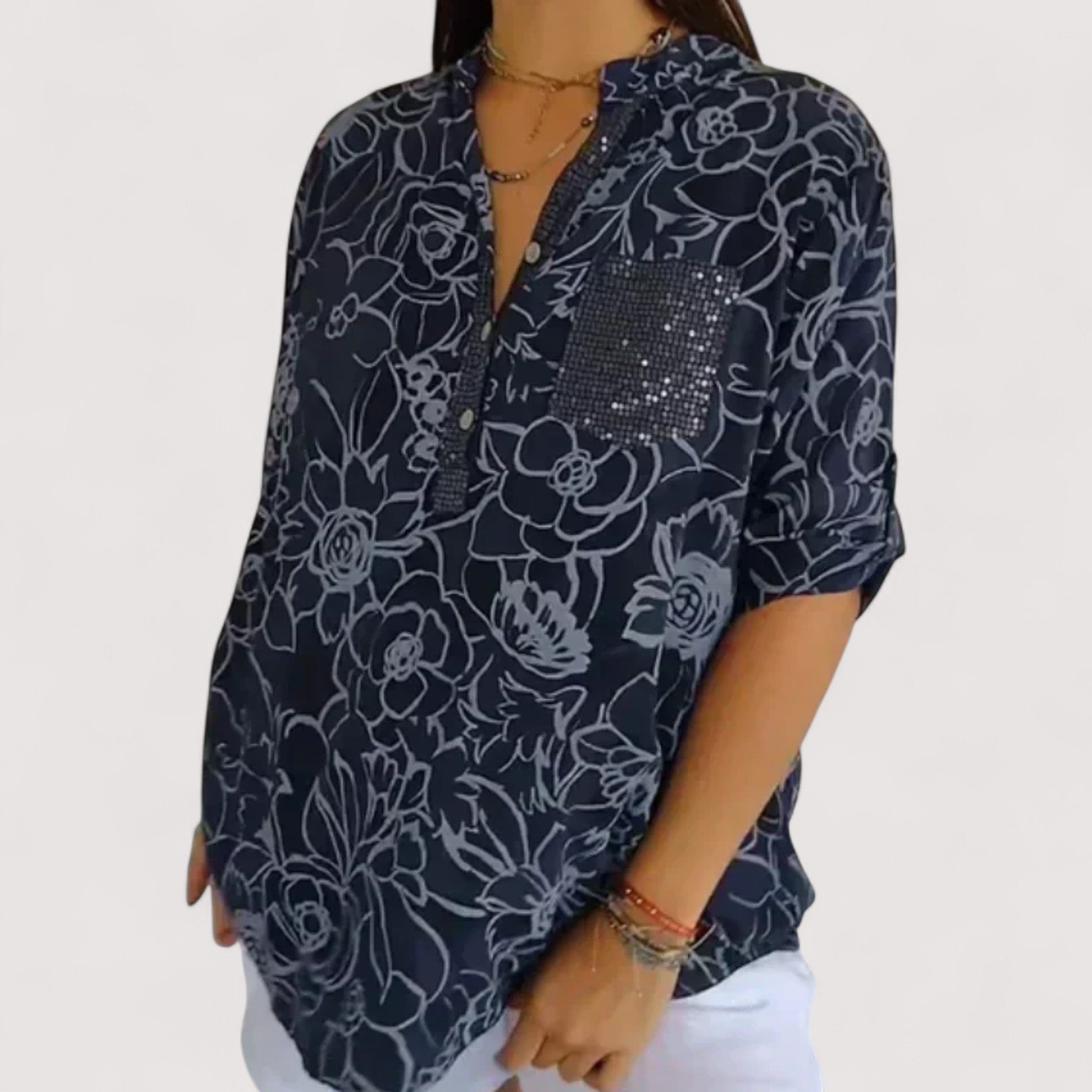 Tumascha Women's Blouse – With Floral Pattern, Light & Comfortable