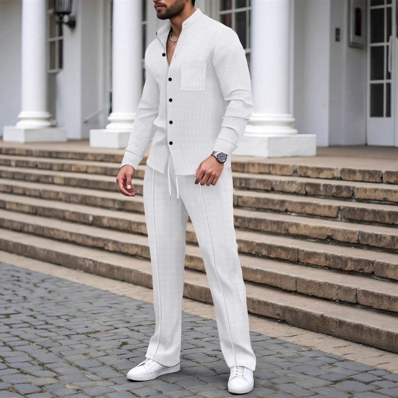 Henry | Casual Waffle Shirt Pants Set