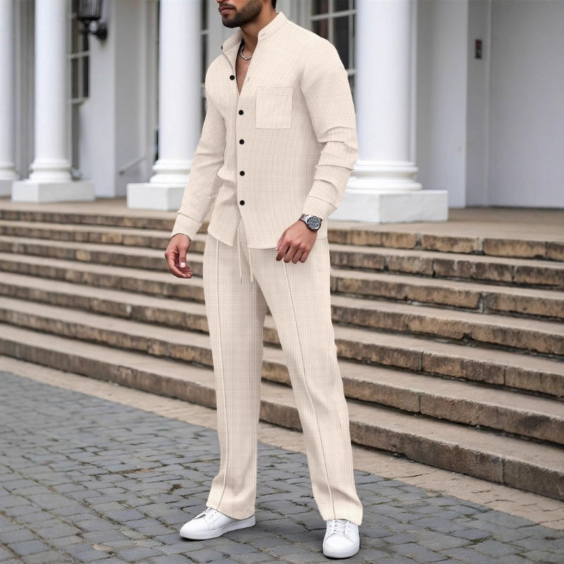 Henry | Casual Waffle Shirt Pants Set