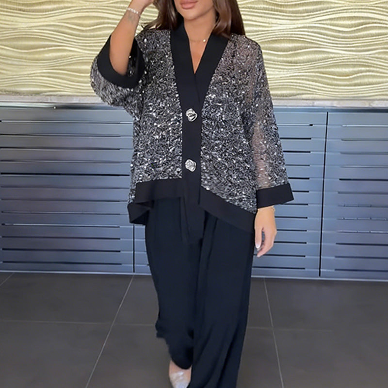 Karla | Cardigan + Wide Pants Set