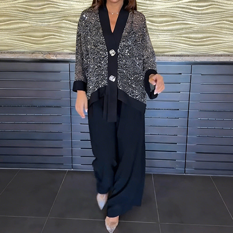 Karla | Cardigan + Wide Pants Set