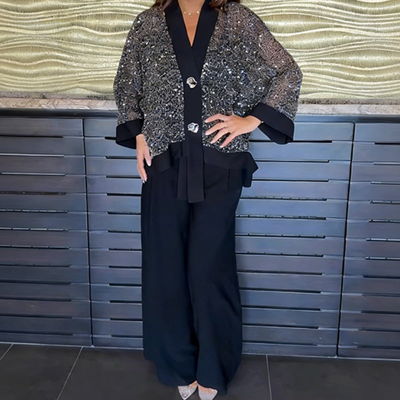 Karla | Cardigan + Wide Pants Set