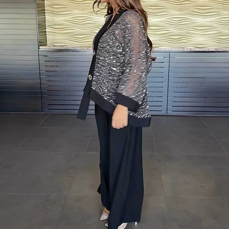 Karla | Cardigan + Wide Pants Set