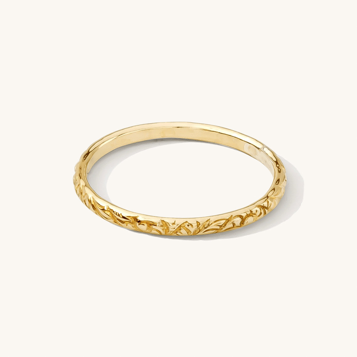 Thin Ring with Floral Pattern