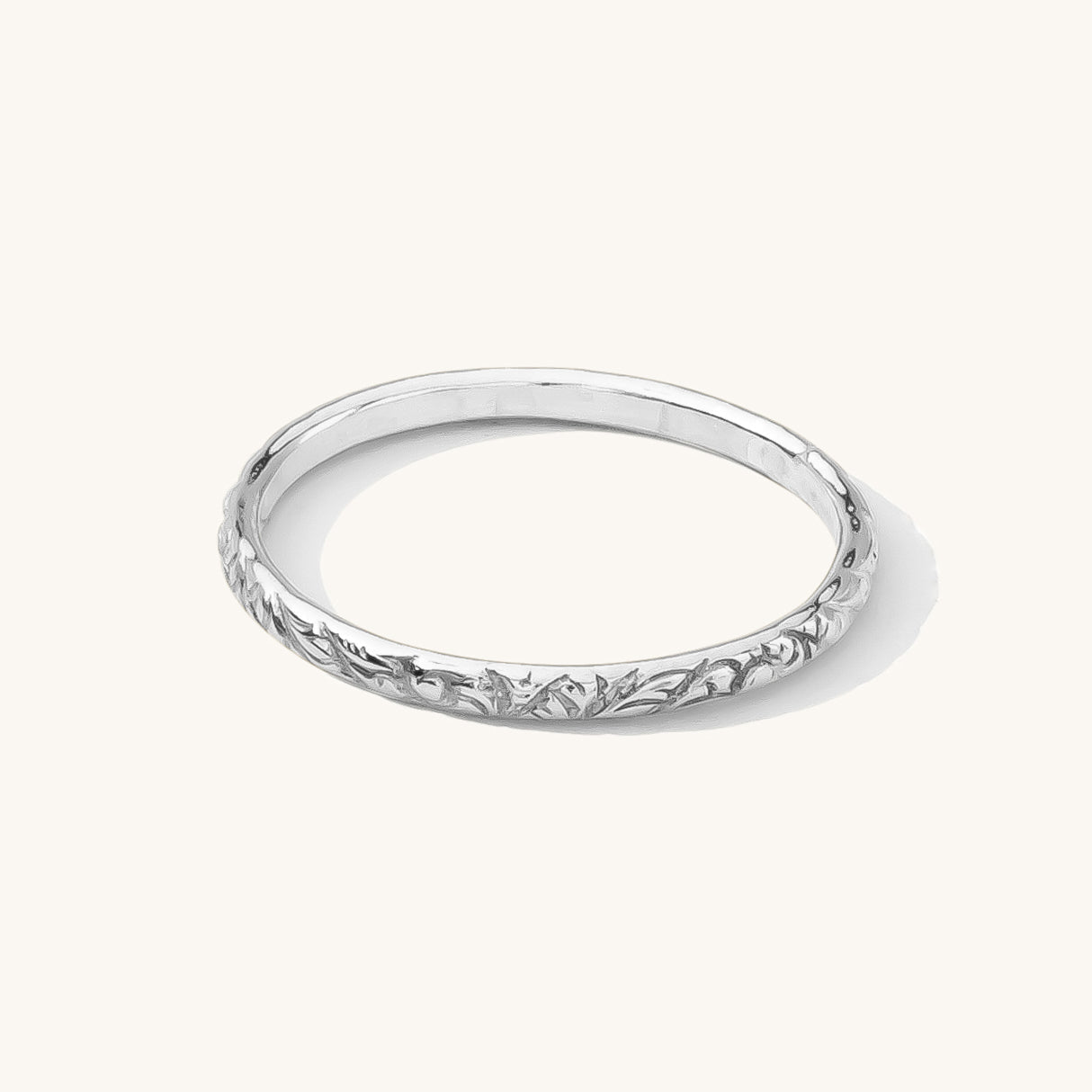 Thin Ring with Floral Pattern