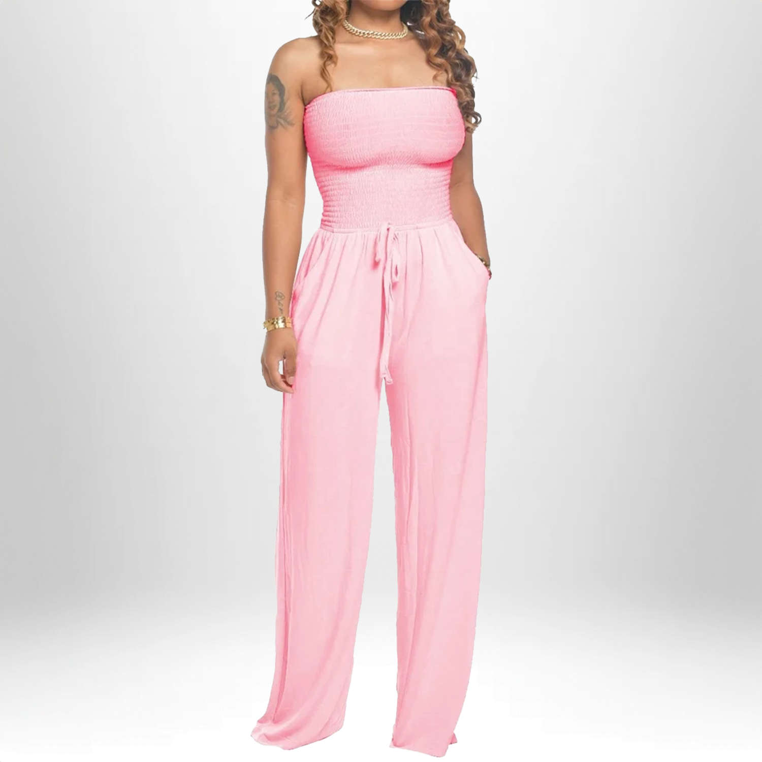Celia | Summer Strapless Jumpsuit