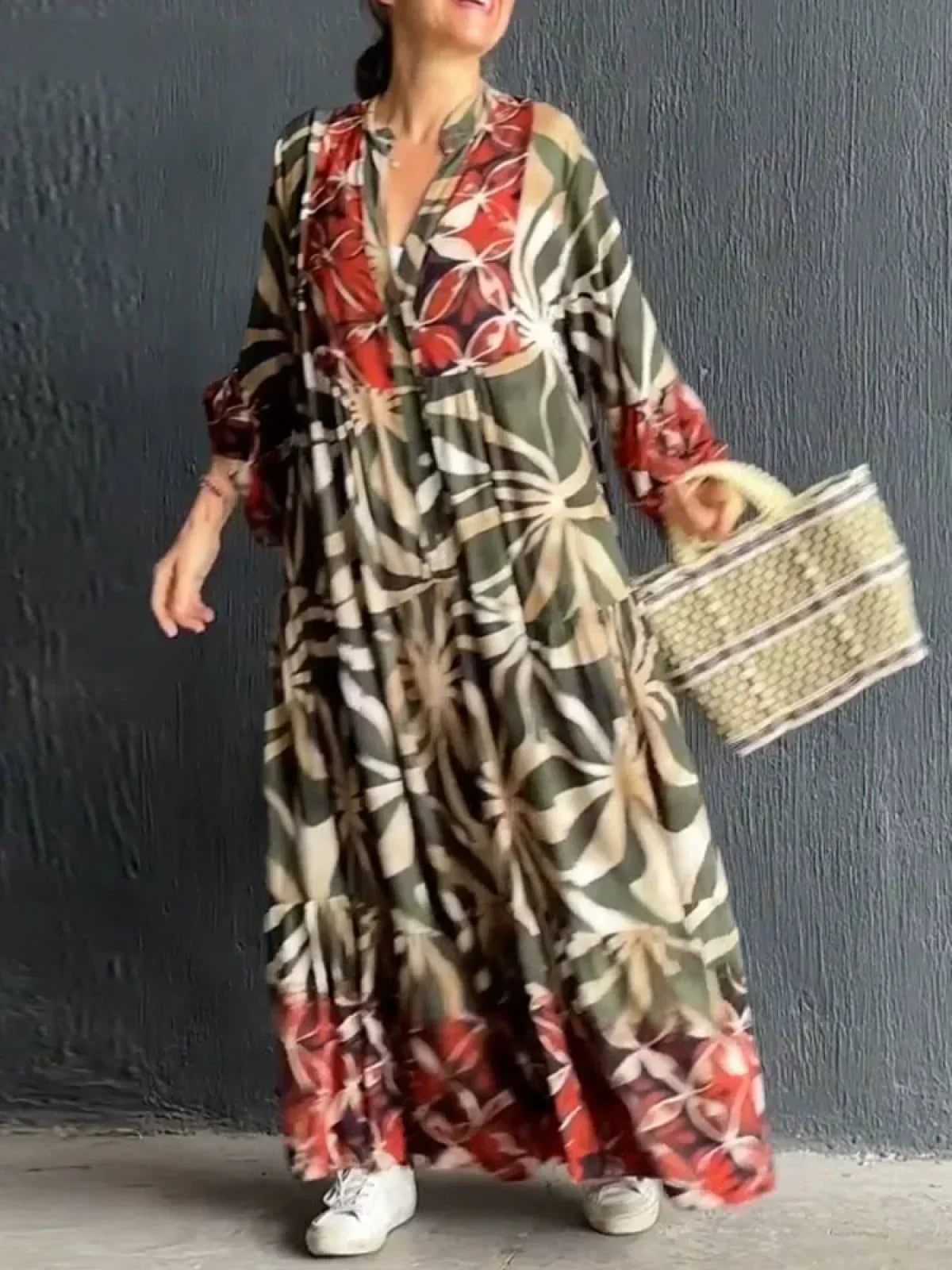 Flaire - Casual Dress with Floral Pattern