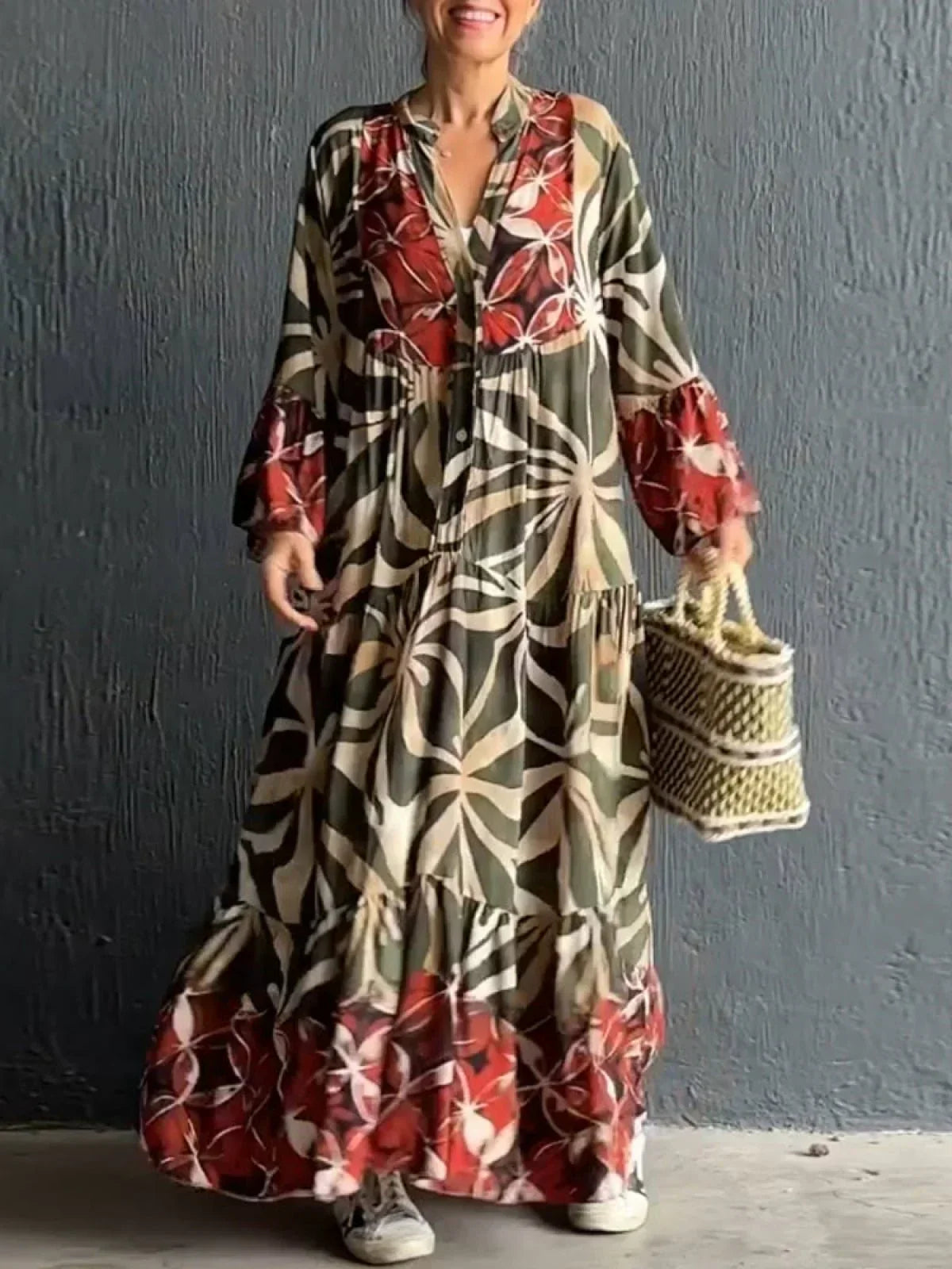Flaire - Casual Dress with Floral Pattern