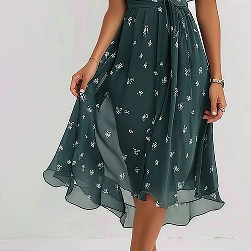 Retro Green Midi Dress